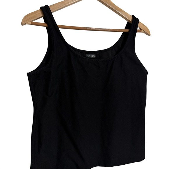 EILEEN FISHER Black Tank Top Women M Scoop Neck Sleeveless Basic Essential - Picture 5 of 9